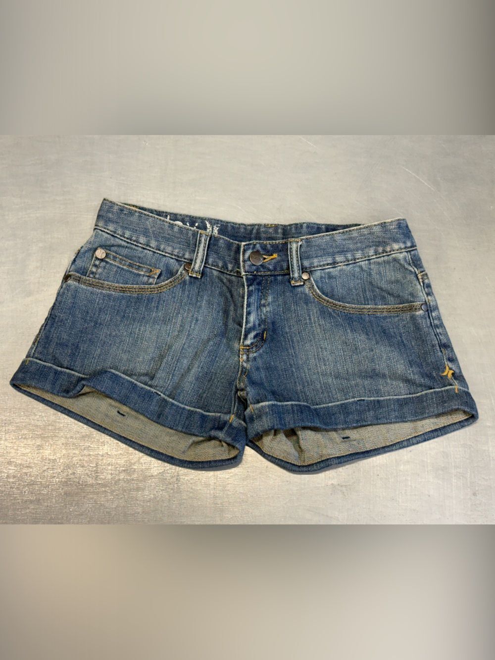 Hurley Women's Dark Blue Denim Jean Shorts